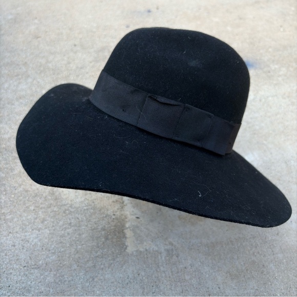 Braxton Supply Co Piper Women’s Black Wool Felt Floppy Wide Brim Hat Size Small - Picture 1 of 2